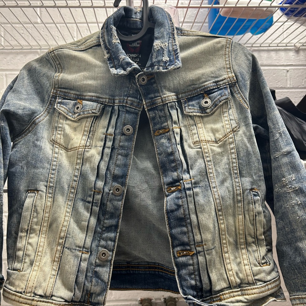 Distressed Jean Jacket size 7